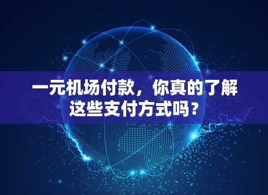 一元机场付款，你真的了解这些支付方式吗？