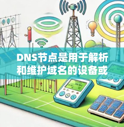 DNS节点是用于解析和维护域名的设备或系统，负责将域名转换为IP地址，并维护域名列表以确保其可用性。以下是DNS节点的主要功能和工作流程