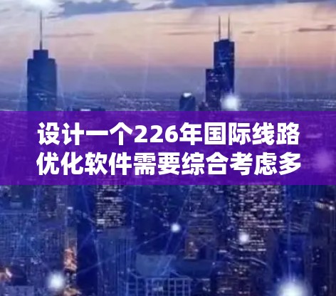 设计一个226年国际线路优化软件需要综合考虑多个因素，才能确保其能够适应快速变化的铁路网络和用户的需求。以下是对该软件设计的分步说明