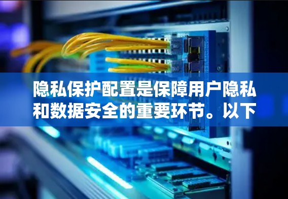 隐私保护配置是保障用户隐私和数据安全的重要环节。以下是一些常见的隐私保护配置方法和步骤,适用于计算机系统和应用程序的配置 隐私保护配置是保障用户隐私和数据安全的重要环节。以下是一些常见的隐私保护配置方法和步骤,适用于计算机系统和应用程序的配置