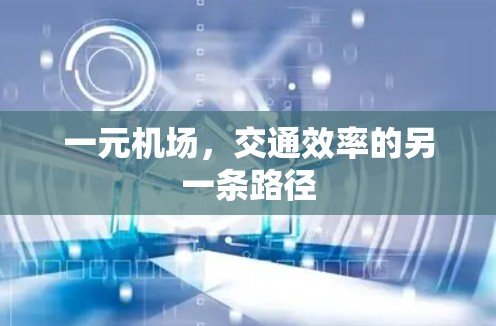 一元机场,交通效率的另一条路径 一元机场,交通效率的另一条路径