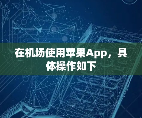 在机场使用苹果App，具体操作如下