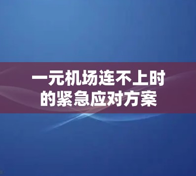一元机场连不上时的紧急应对方案