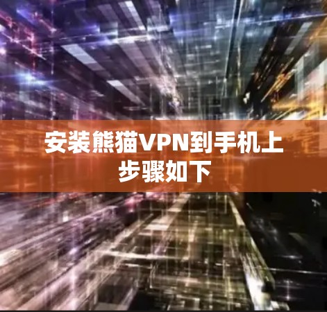 安装熊猫VPN到手机上步骤如下